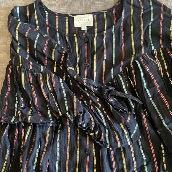 Sézane - cotton voile metallic stripe blouse - Fr 36 - Picture 4 of 5